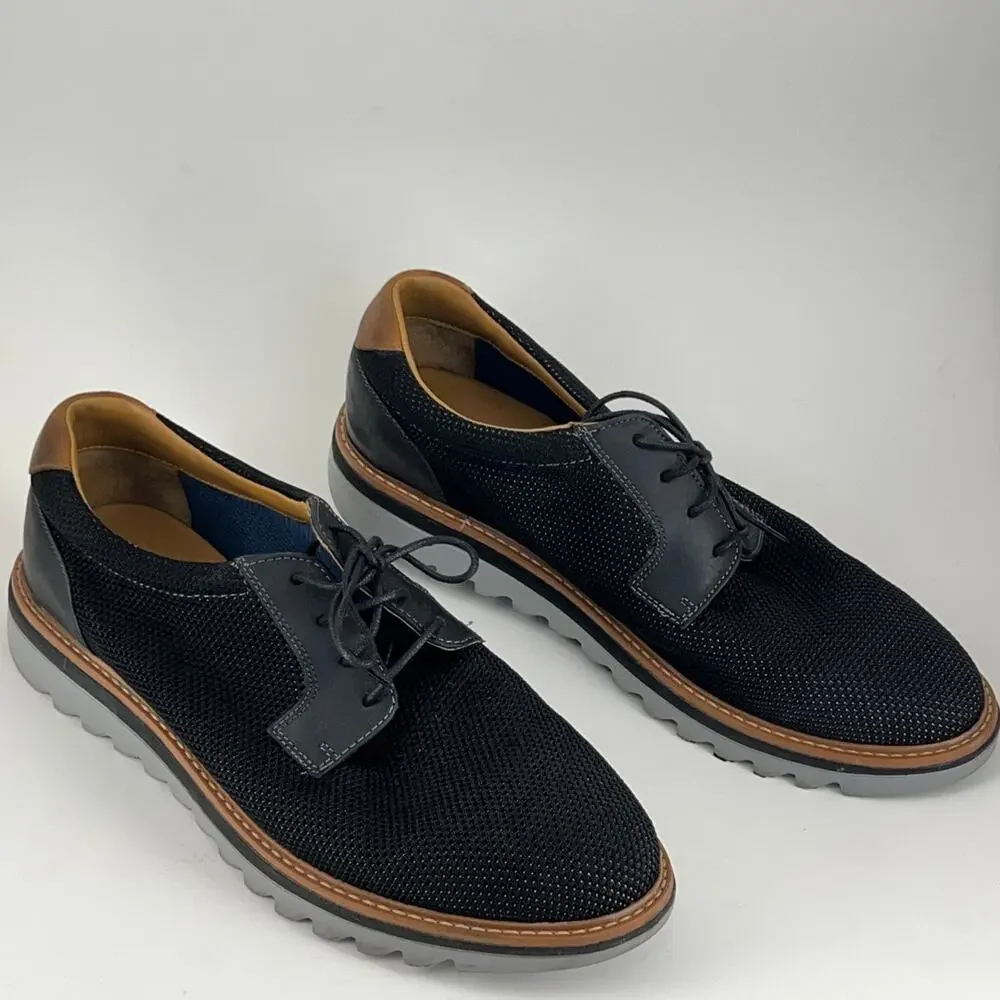 205599 SD50 BRAYDON PLAIN‎ TOE MEN'S SHOES SIZE 10 M NAVY KNIT JOHNSTON & MURPHY